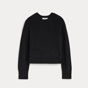Everlane The Boxy Crew in Cashmere - Black S